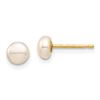 Image 1 : 14k Yellow Gold Pink Button Pearl Stud Post Earrings - 4-5 mm