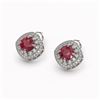Image 2 : 4.99 ctw Certified Ruby & Diamond Victorian Earrings 14K White Gold