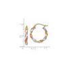 Image 2 : 14k Solid Tri-Color Gold Satin Twisted Hoop Earrings - 4637A