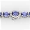 Image 1 : 32 ctw Tanzanite & Diamond Eternity Micro Bracelet 14k White Gold