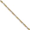 Image 2 : 14k Solid Gold Two-tone Lg link Polished & Diamond Cut Bracelet