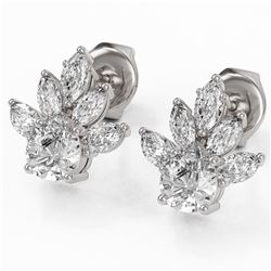 1.75 ctw Pear Cut Diamond Designer Earrings 18K White Gold