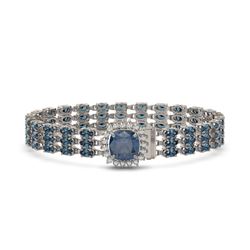 29.89 ctw London Topaz & Diamond Bracelet 14K White Gold