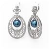 Image 3 : 6.5 ctw Mixed Cut Diamond with Pearl Earrings 18K White Gold