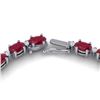 Image 1 : 35 ctw Ruby & VS/SI Diamond Certified Eternity Necklace 10k White Gold