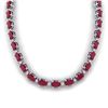 Image 3 : 35 ctw Ruby & VS/SI Diamond Certified Eternity Necklace 10k White Gold