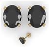Image 2 : 10 ctw Oval Black Diamond Stud Designer Earrings 18k Yellow Gold