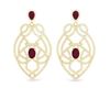 Image 1 : 7 ctw Ruby & Micro VS/SI Diamond Heart Earrings Designer 14k Yellow Gold
