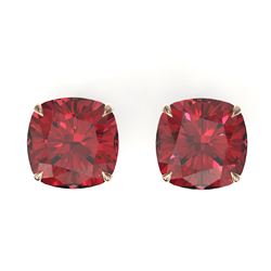 8 ctw Cushion Cut Pink Tourmaline Stud Earrings 14k Rose Gold