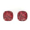 Image 1 : 8 ctw Cushion Cut Pink Tourmaline Stud Earrings 14k Rose Gold
