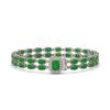 Image 1 : 12.3 ctw Jade & Diamond Bracelet 14K White Gold