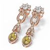 Image 3 : 7.88 ctw Canary Citrine & Diamond Earrings 18K Rose Gold