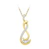 Image 1 : 10kt Yellow Gold Womens Round Diamond Cradled 3-Stone Infinity Pendant 1/5 Cttw