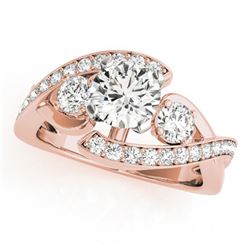 1.76 ctw Certified VS/SI Diamond Bypass Ring 14k Rose Gold