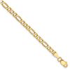 Image 2 : 14k Yellow Gold 3.5 mm Semi-Solid Figaro Chain - 10 in.