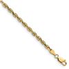 Image 1 : 14k Yellow Gold 3 mm Diamond Cut Silky Rope Chain - 8 in.