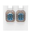Image 1 : 10.37 ctw Blue Topaz & Diamond Earrings 18K Rose Gold