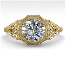1.50 ctw VS/SI Diamond Engagment Ring Art Deco 18k Yellow Gold