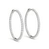Image 2 : 7 ctw Diamond VS/SI Certified 56 MM Hoop Earrings 14k White Gold