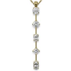 1.45 ctw Mix cut Diamonds Designer Necklace 18K Yellow Gold
