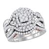 Image 1 : 14kt Two-tone Gold Womens Round Diamond Bridal Wedding Engagement Ring Band Set 1-1/2 Cttw