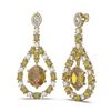 Image 2 : 21.06 ctw Canary Citrine & Diamond Earrings 18K Yellow Gold