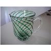 Image 1 : Large Green Striped Glass Pitcher #936824