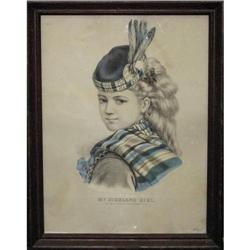 Currier & Ives Print My Highland Girl Framed #936837