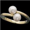 Image 1 : 14k Gold Ring 2 CULTURED PEARLS  #937092