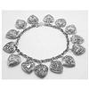 Image 1 :  STERLING  CHARM BRACELET 14   HEART Charms #937104
