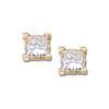 Image 1 :  PRINCESS CUT DIAMOND EARRINGS .33 CTS! #937134