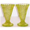 Image 1 : Henry Greener Vaseline Glass Vases: 1880s #937256