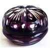 Image 1 : Bohemian Cut to Clear Amethyst Glass Powder Jar #937356