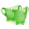 Image 1 : Green Depression Glass Avocado Creamer & Sugar  #937367