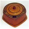 Image 1 : Art Deco Amber Bakelite Jeweled Powder Jar #937477