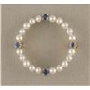 Image 1 : Cultured pearl and sapphire circle pin #937507