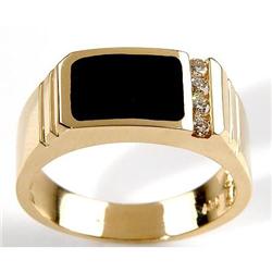 Black Onyx and Diamond Ring #937529