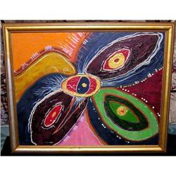 AN ORIGINAL ABSTRACT PAINTING OF STYLIZED EYES #937543