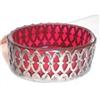 Image 1 : RARE Cranberry Oval Open Salt Sterling Holder #937596