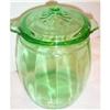 Image 1 : Kitchen Green Depression Glass Covered Cookie #937650