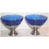Image 1 : Two Cobalt Blue Royal Lace Sherbets #937656