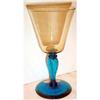 Image 1 : Steuben Topaz and Celeste Blue Footed Goblet #937659