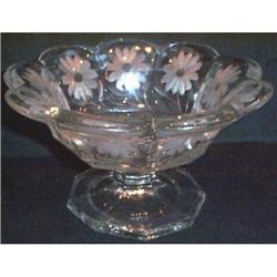 Floral Cut Crystal Footed Center Bowl #937705