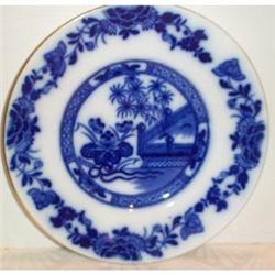 Flow Blue Oriental Plate by Samuel Alcock #937710