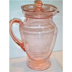 Pink Glass Covered Lemonade Pitcher #937716