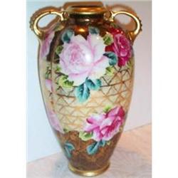 STUNNING Hand Painted Nippon Rose Vase #937720