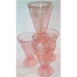 Four Pink Princess Depression Glass Tumblers #937728