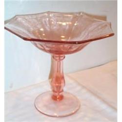 RARE Pink Morgan Depression Footed Compote #937826