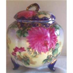 Hand Painted Nippon Carnation Cracker Jar #937827