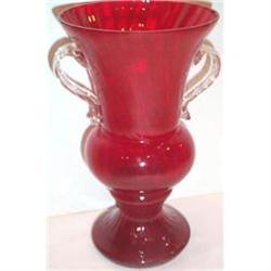 Czechoslovakian Red Art Glass Vase #937854